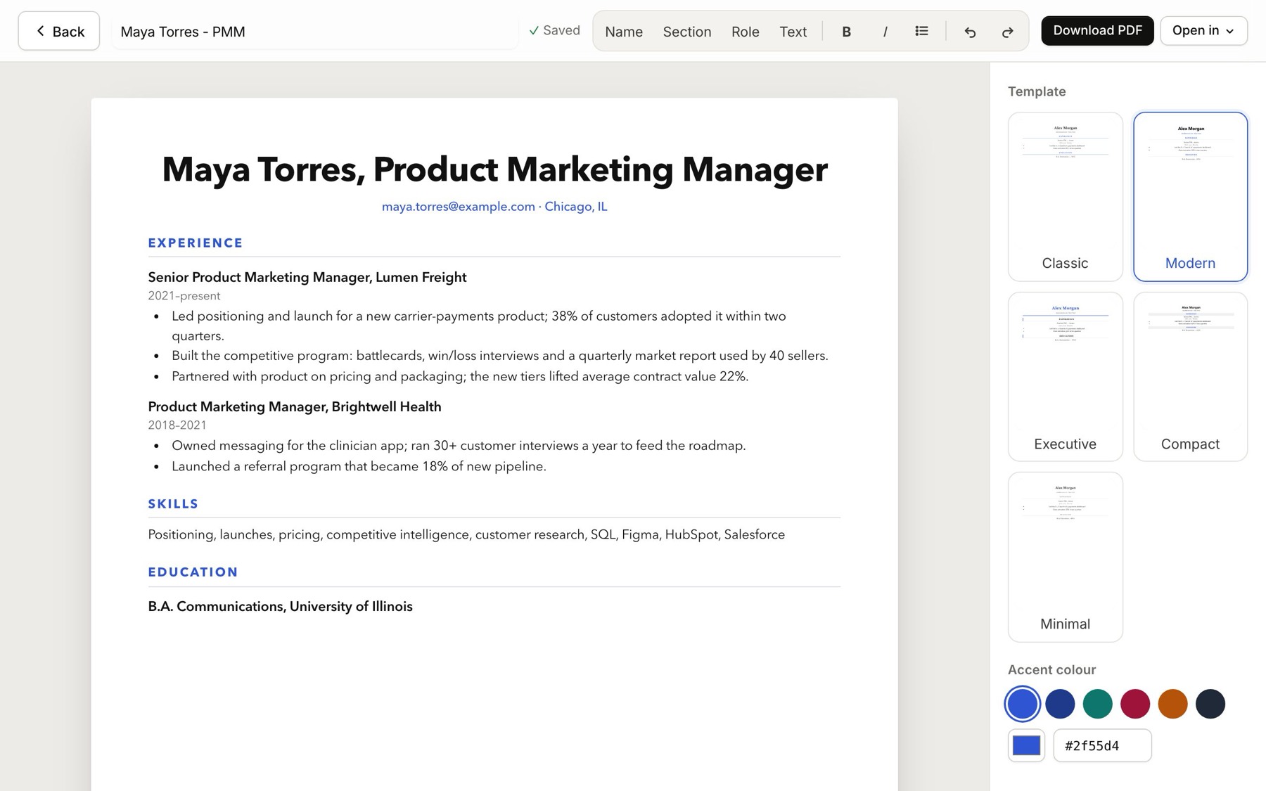 The editor: your document on real pages