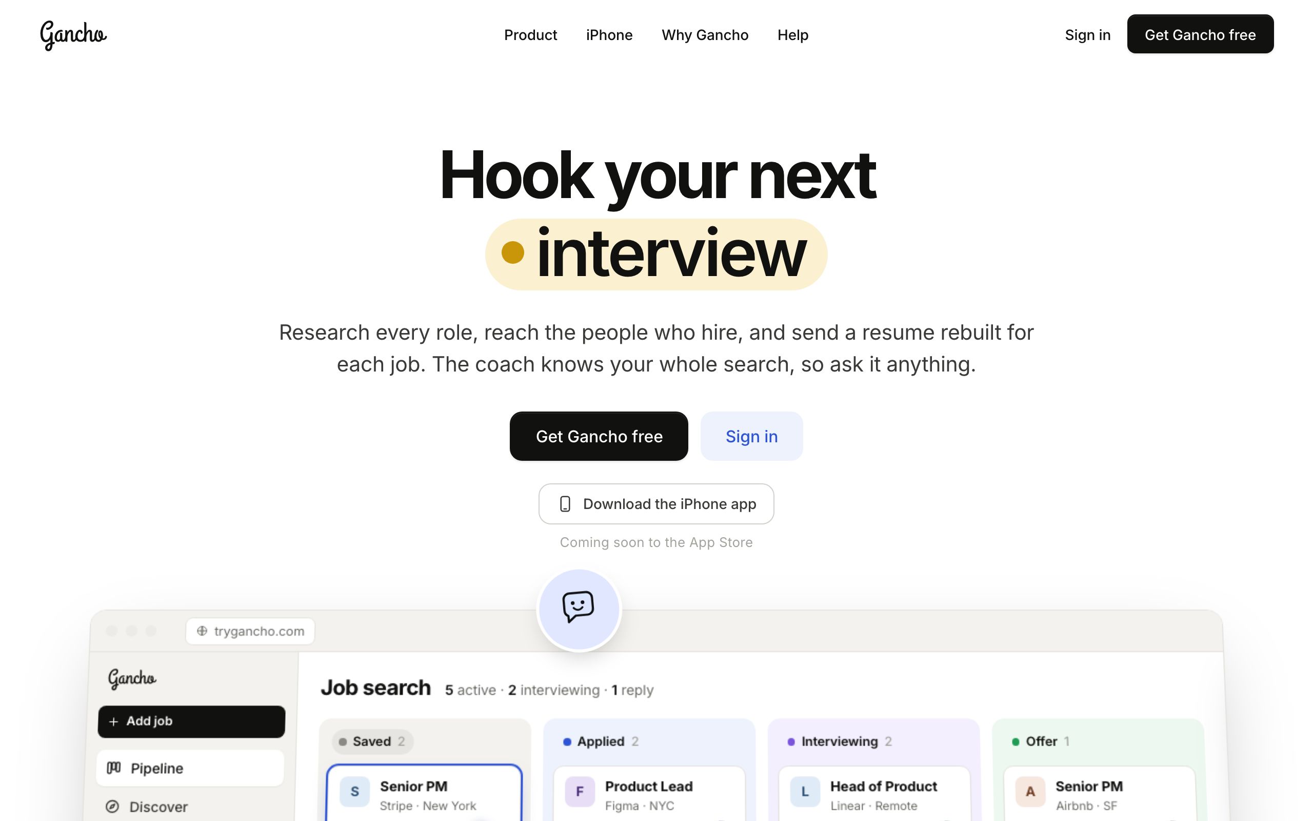 The homepage. Either black button starts an account.