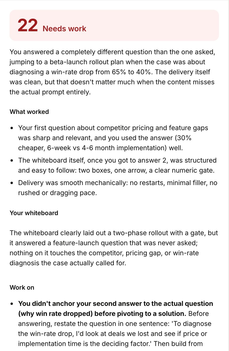 Feedback after the interview