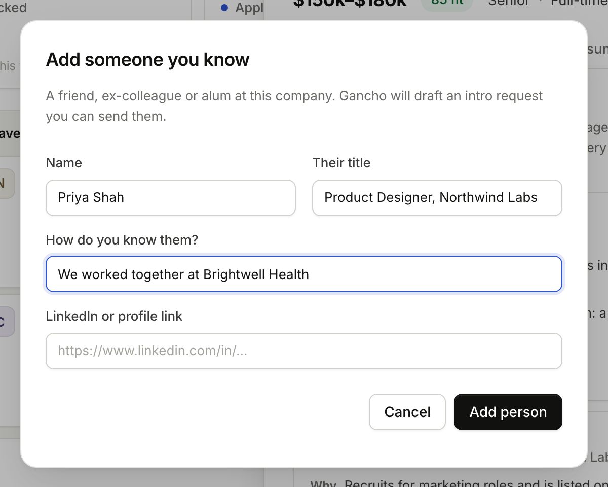 Adding someone you know