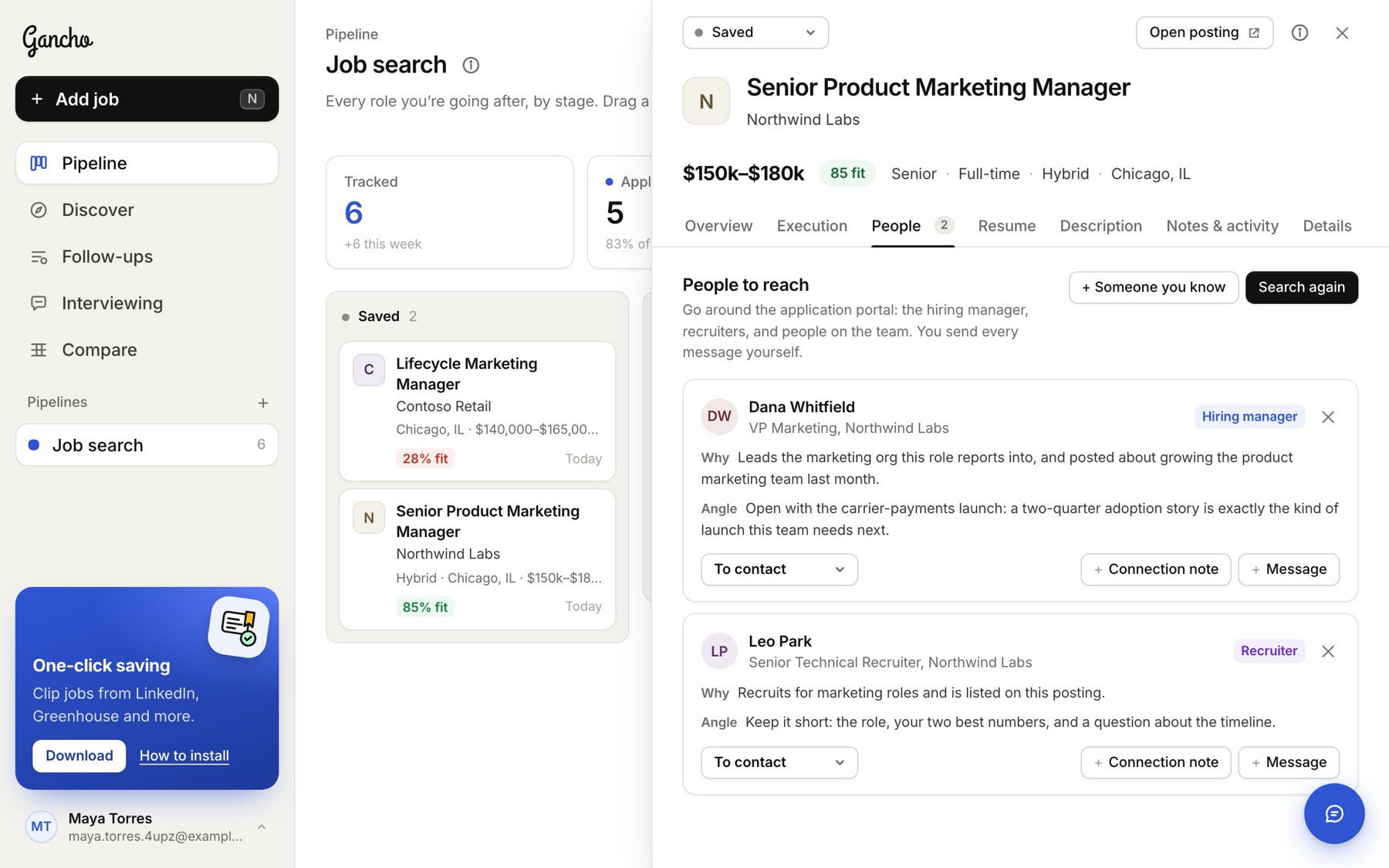 The hiring manager and the recruiter, each with why and an angle