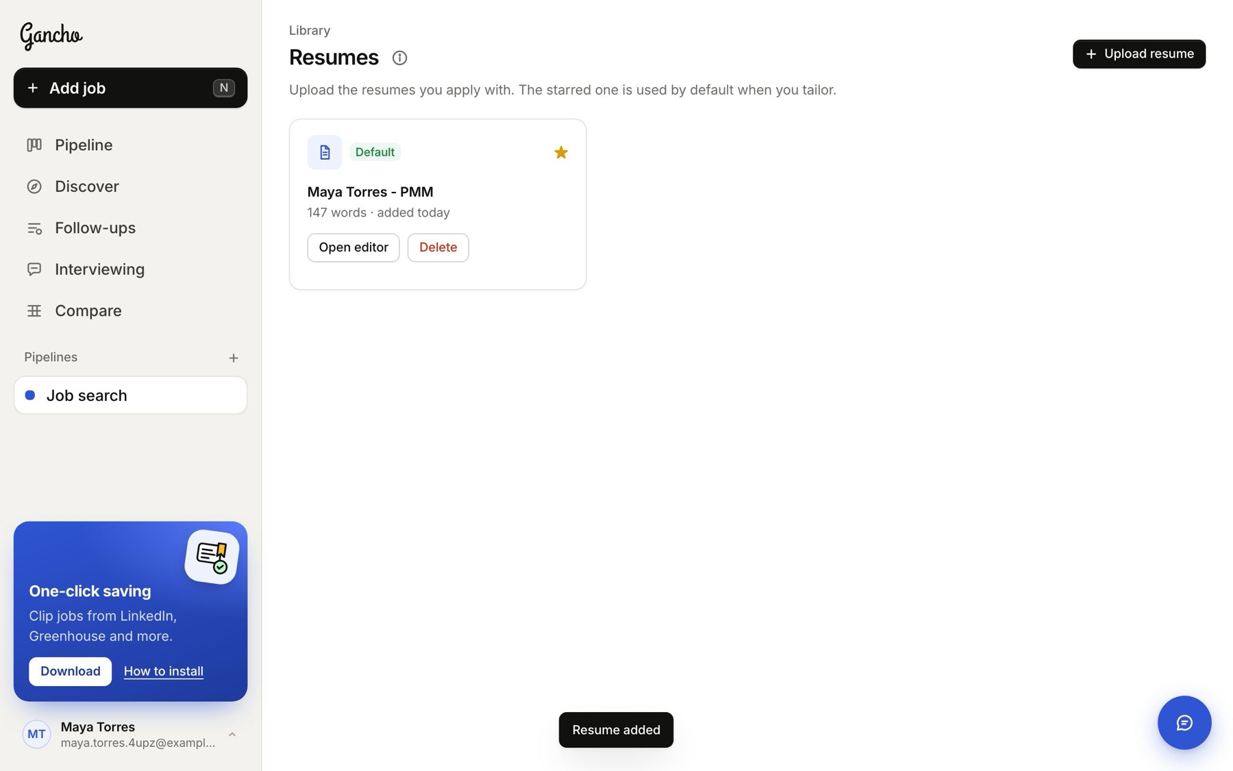 Uploaded. Your first one becomes the default