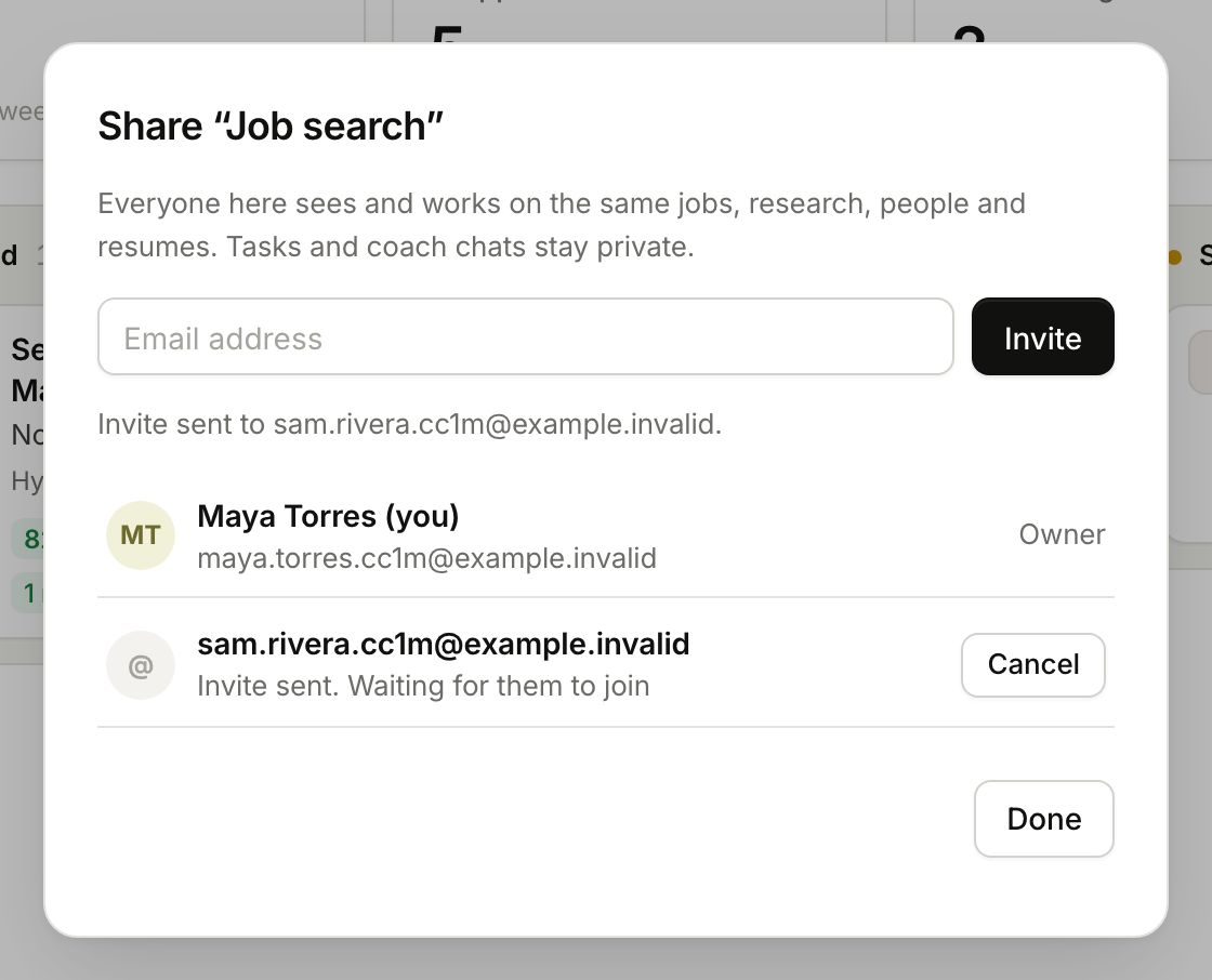Invite sent. Waiting for them to join