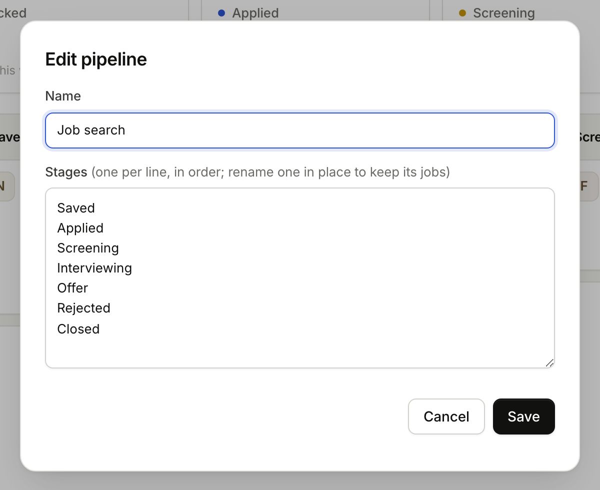 Editing a pipeline