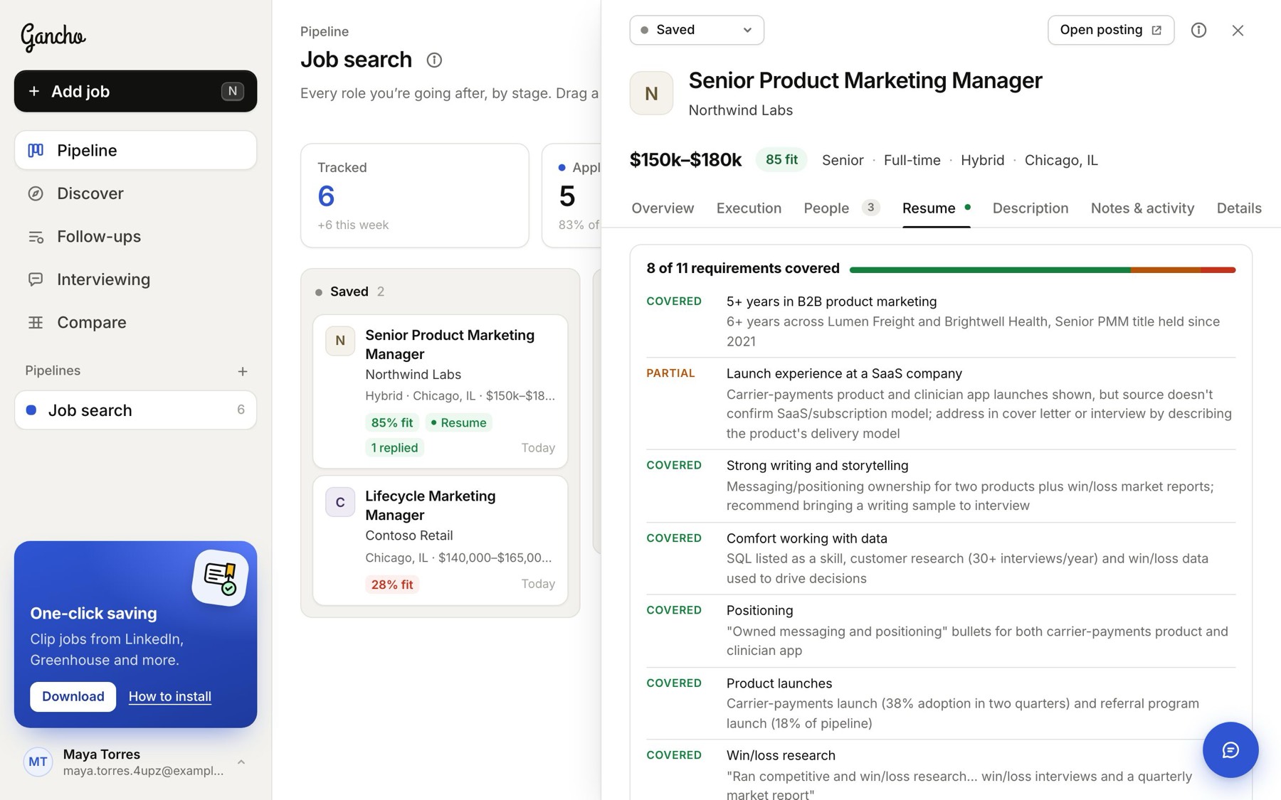 What the new resume covers