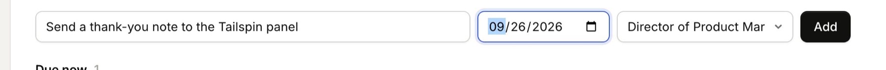 A task with a date and a job